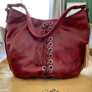 COPY - Red Vintage Leather Patricia Nash Handbag